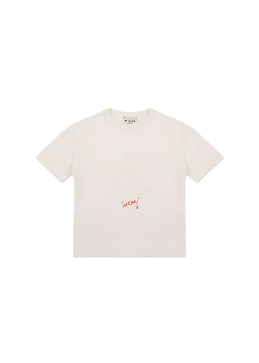 Iceberg Kids T-Shirt Bianca con Daffy Duck per Neonati