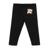 Moschino Kids Leggings Neri con Teddy per Neonate