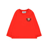Moschino Kids T-shirt Rossa con Logo per Neonati