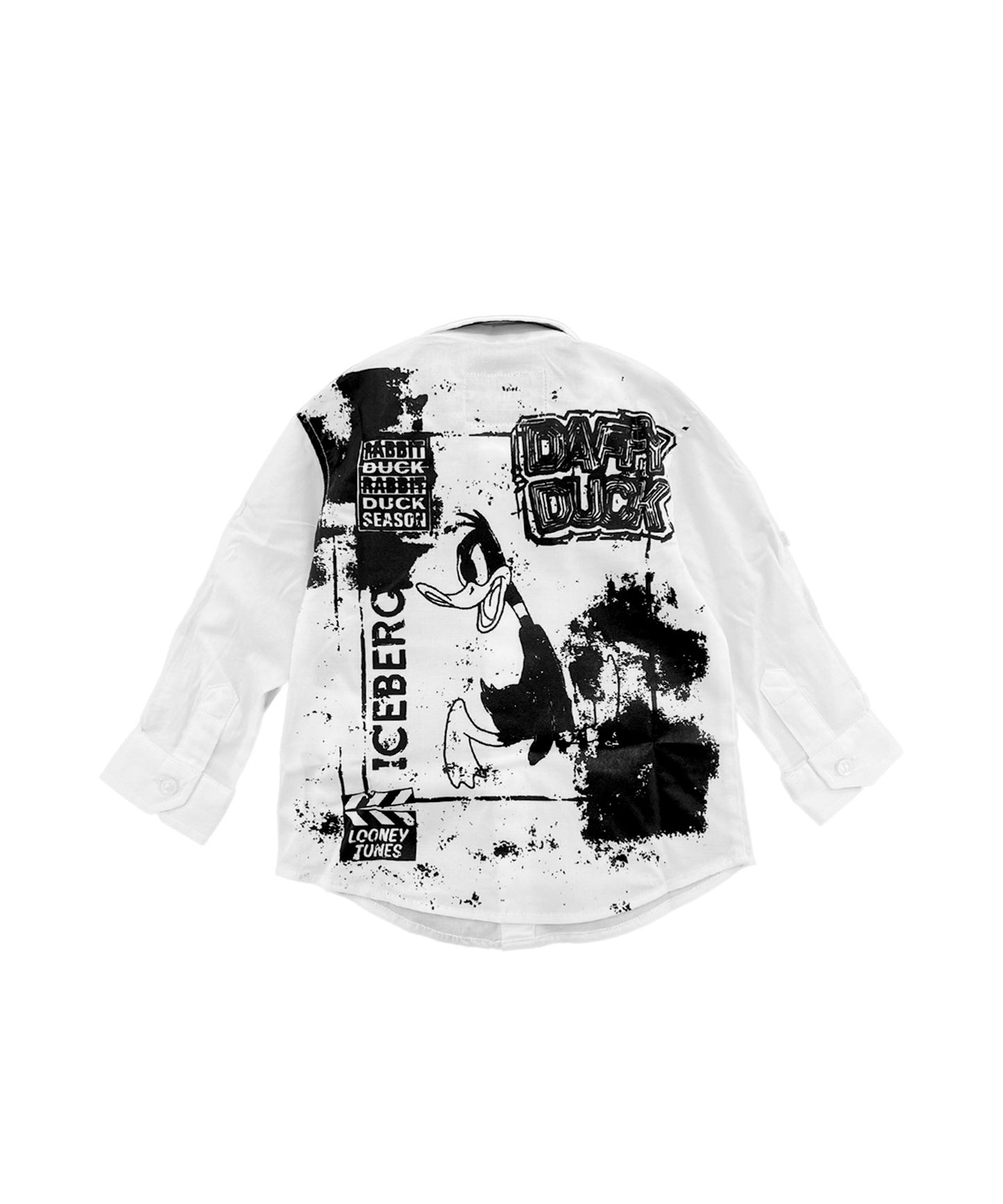 Iceberg Kids Camicia Bianca con Stampa sul Retro per Neonati