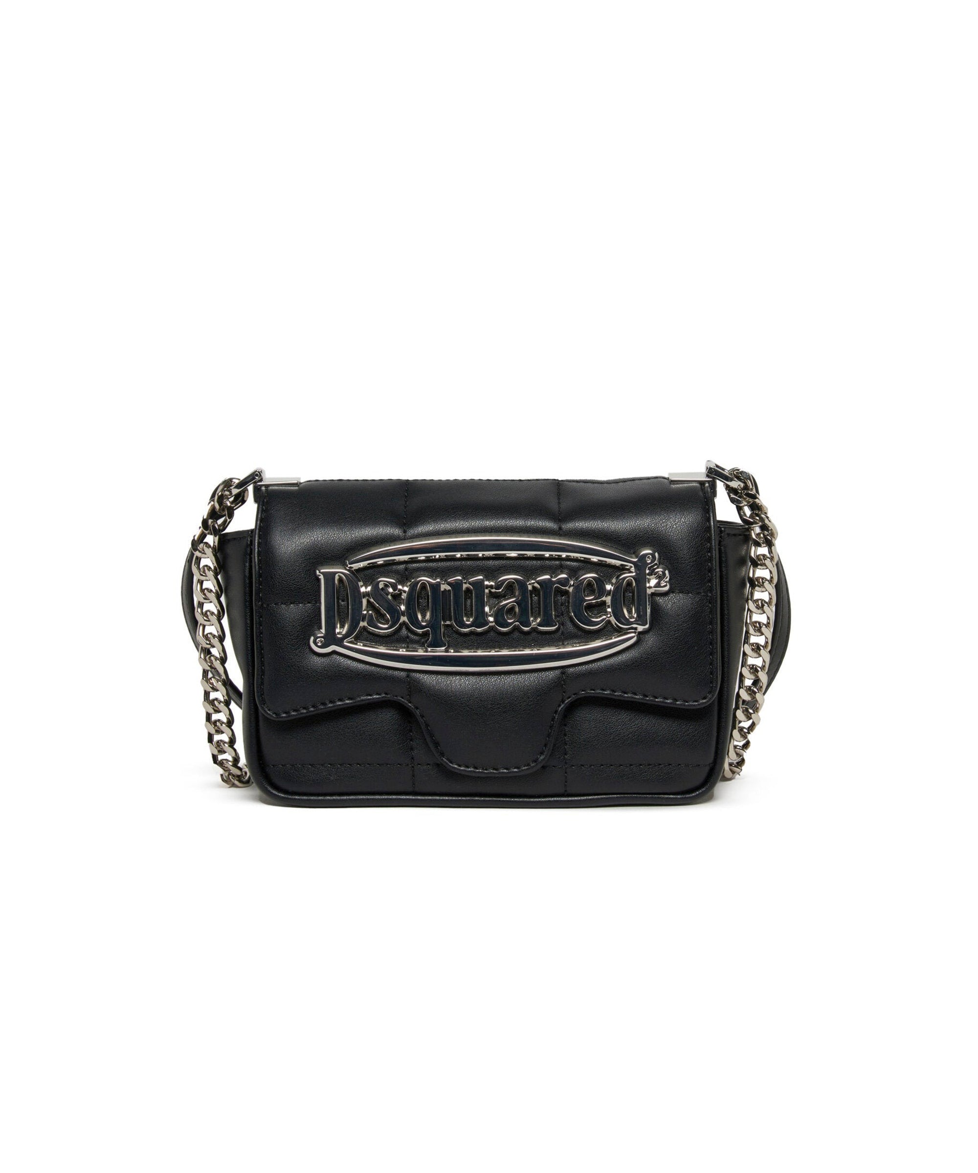 Dsquared2 Kids Borsa Nera con Logo Metal per Bambine