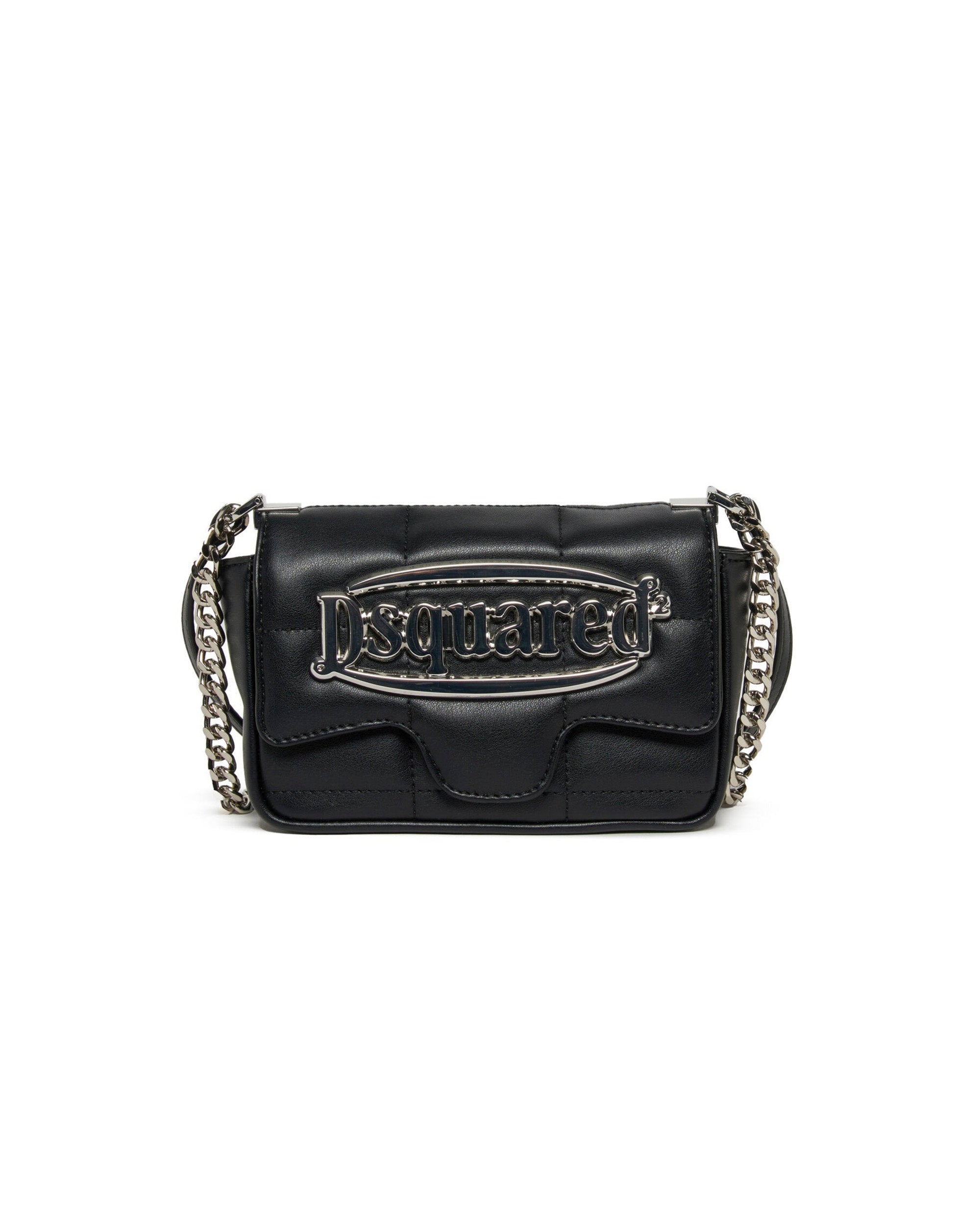 Dsquared2 Kids Borsa Nera con Logo Metal per Bambine