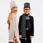 Twinset Kids Capello Milk con Motivo Multi Logo per Bambine