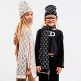Twinset Kids Capello Milk con Motivo Multi Logo per Bambine