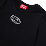 Diesel Kids T shirt Manica Lunga Nera con Oval D per Bambini (dettaglio)