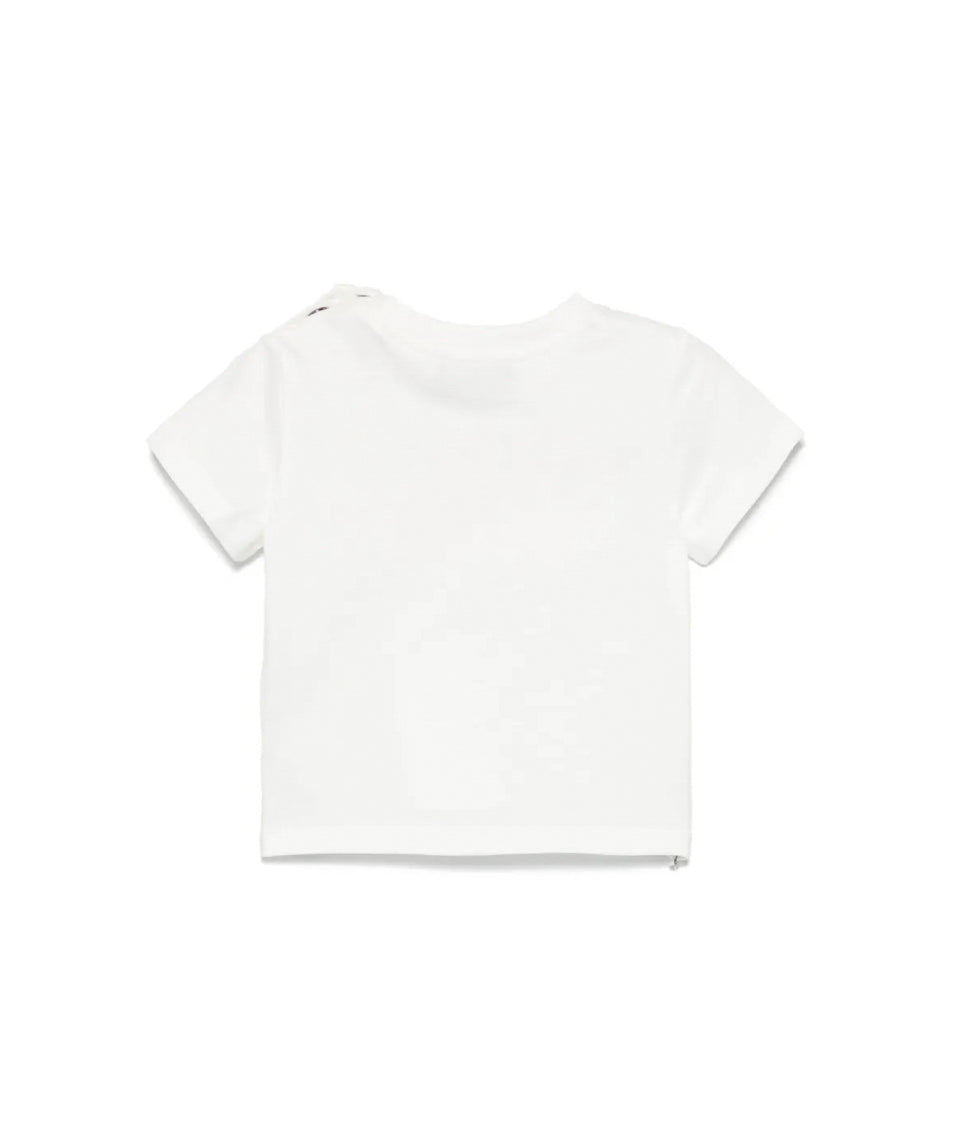 Moschino Kids T-shirt Panna con Stampa Colorful per Neonate