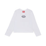 Diesel Kids T shirt Manica Lunga Bianca con Oval D per Bambine