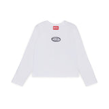 Diesel Kids T shirt Manica Lunga Bianca con Oval D per Bambine