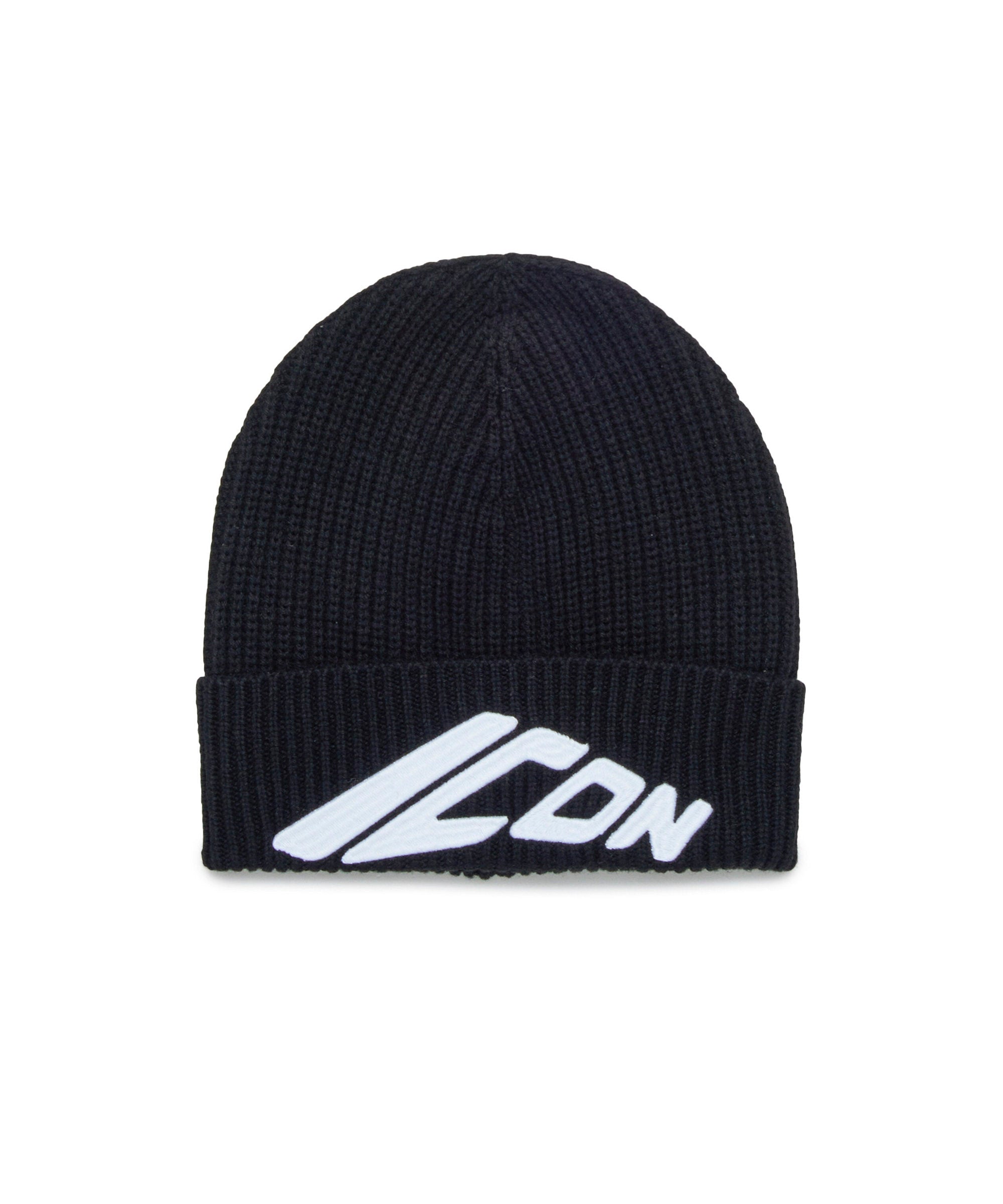 Dsquared2 Kids Cappello Beanie Nero con Ricamo ICON
