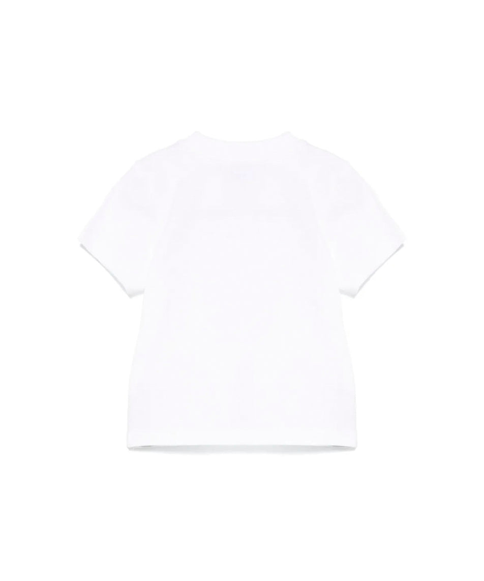 Moschino Kids T-shirt Bianca con Ricamo Toy per Neonati