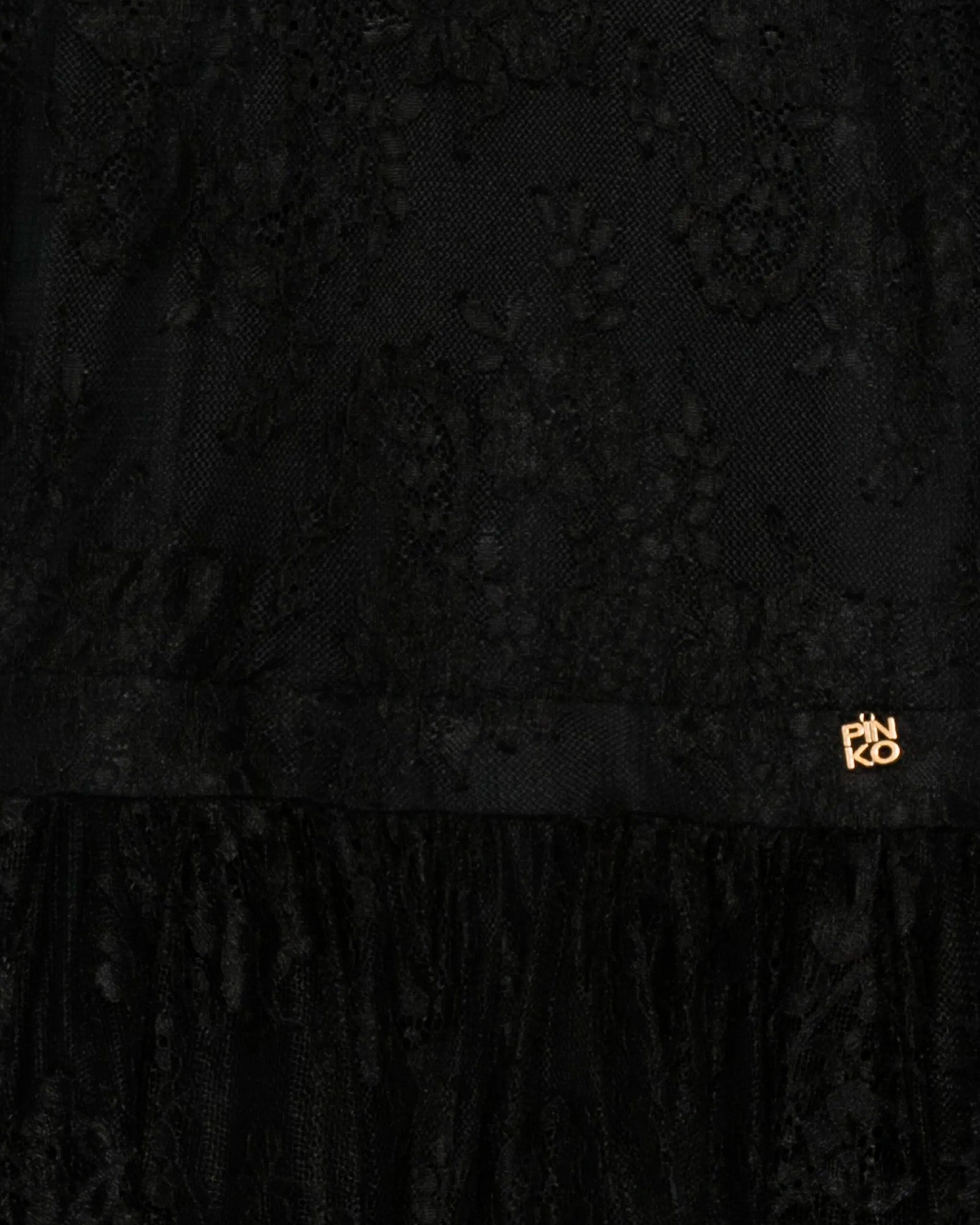 Pinko Kids Abito Nero con Ricami per Bambine