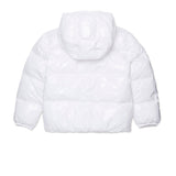 Dsquared2 Kids Giubbino Puffer Bianco con Maple Leaf per Bambini