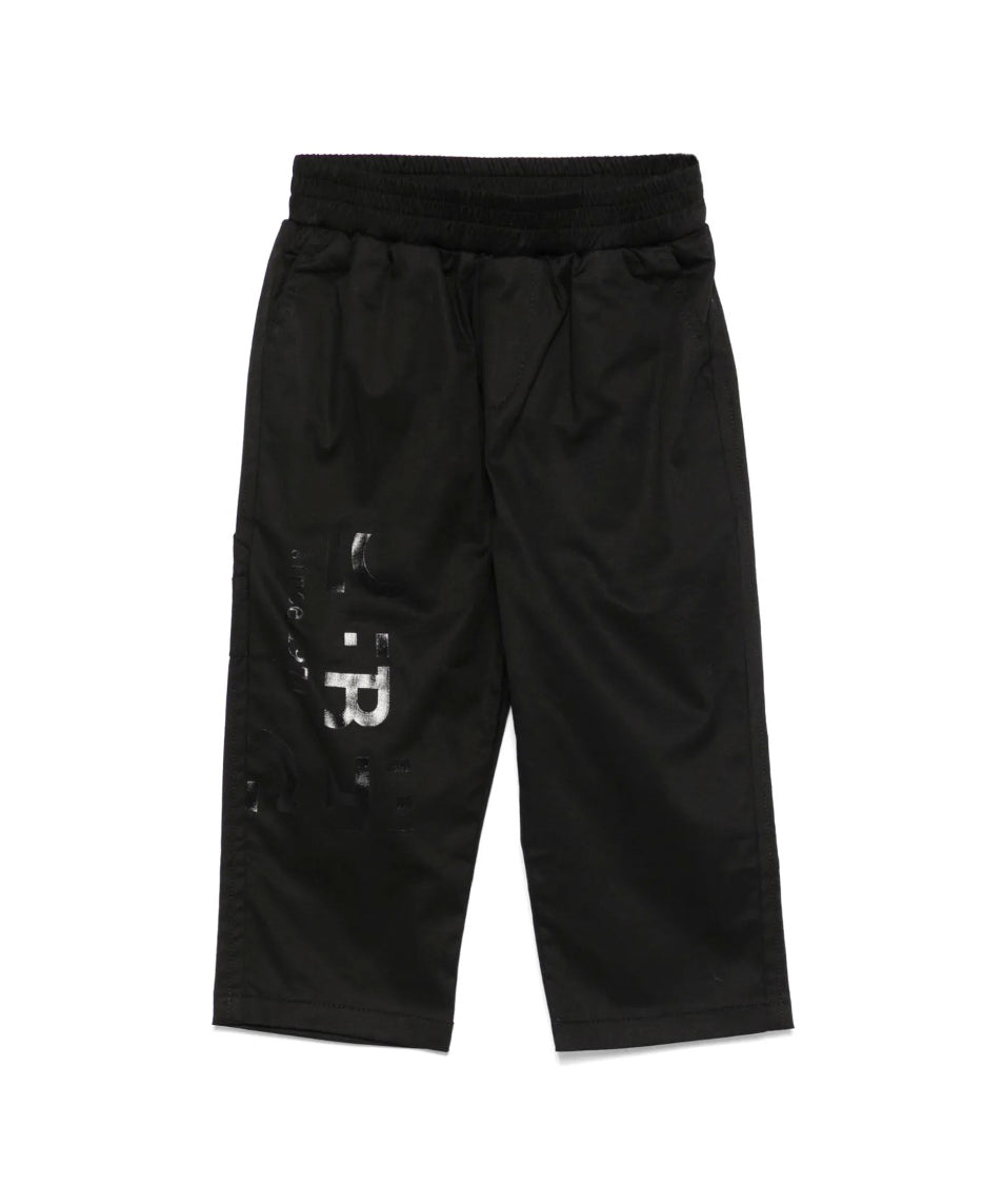 Iceberg Kids Pantaloni Neri con Logo per Neonati