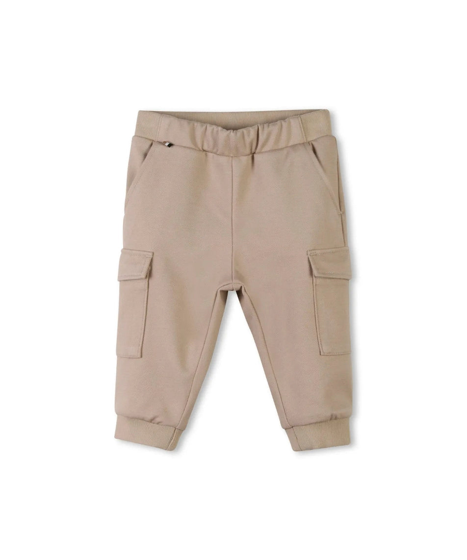 Boss Kids Pantaloni Beige con Tasconi per Neonati