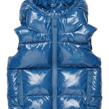 Dsquared2 Kids Giubbino Smanicato Puffer Lavagna con Maple Leaf per Bambini