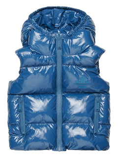 Dsquared2 Kids Giubbino Smanicato Puffer Lavagna con Maple Leaf per Bambini