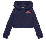 Dsquared2 Kids Felpa con Cappuccio e Zip Blu Navy per Bambine
