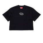 Diesel Kids T-Shirt Nera Boxy con Oval D per Bambine