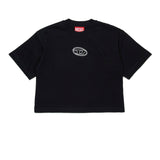 Diesel Kids T-Shirt Nera Boxy con Oval D per Bambine