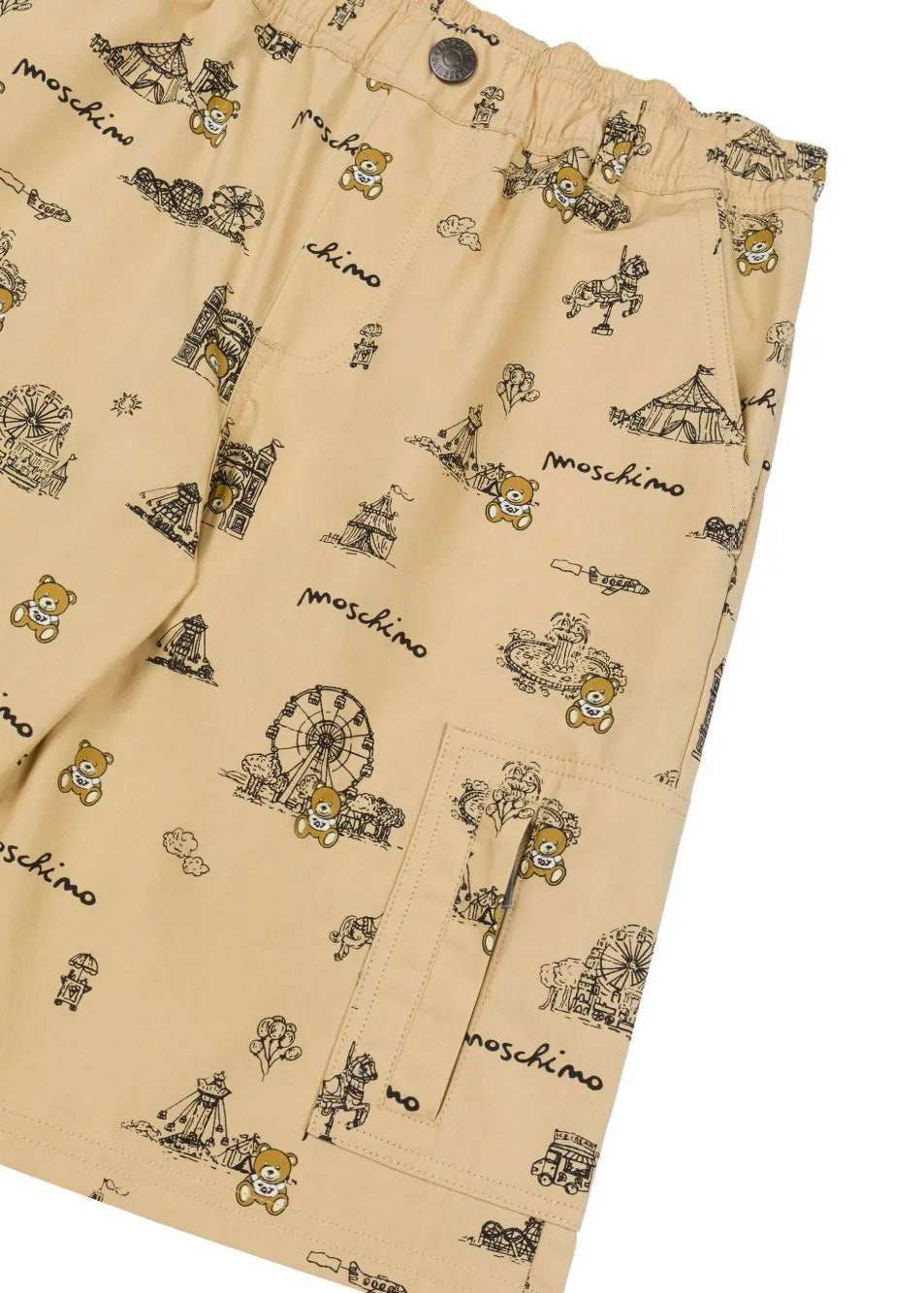 Moschino Kids Bermuda Beige con Stampa per Bambini