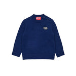 Diesel Kids Pullover Blu con Oval D per NeonatI