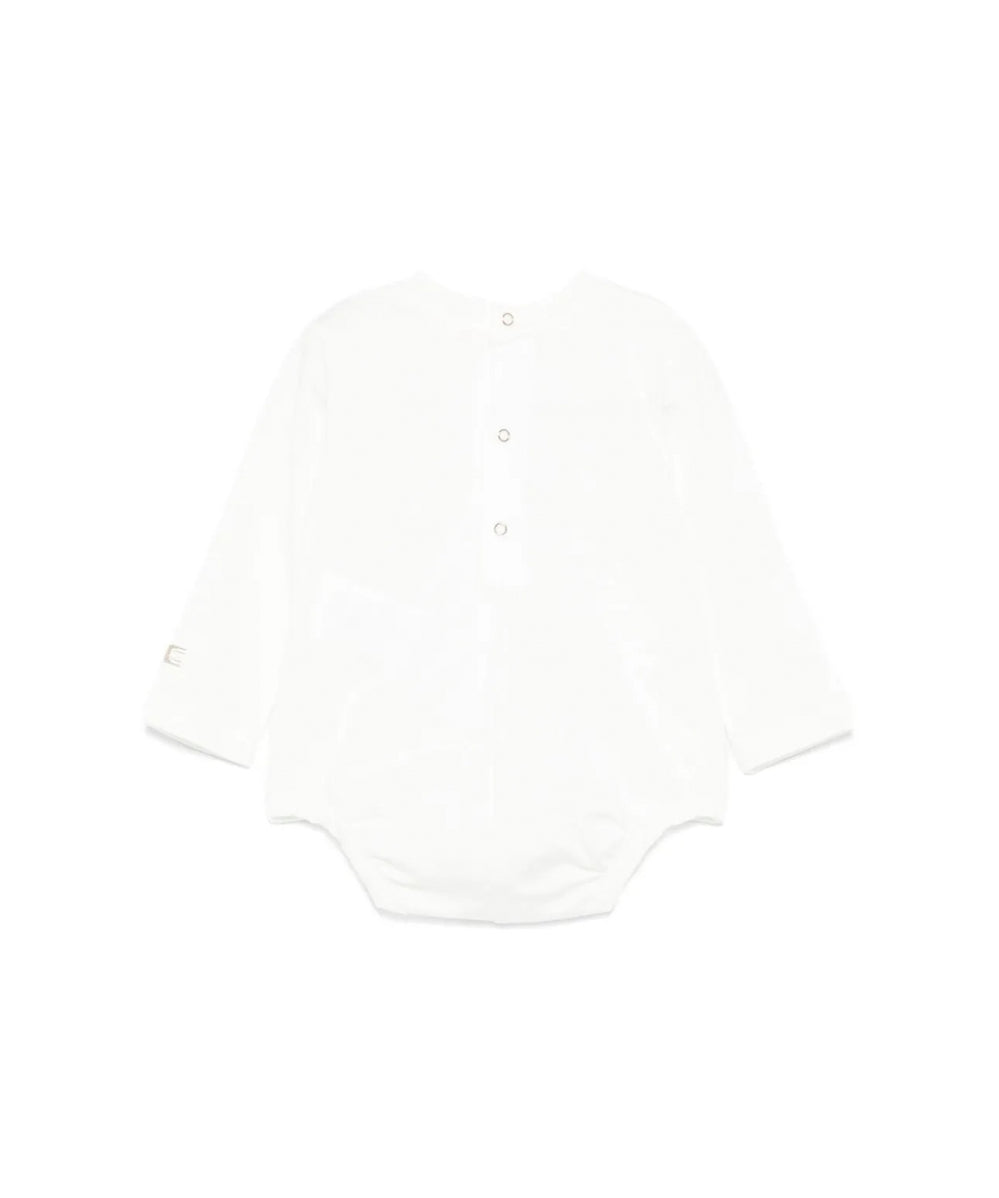 Elisabetta Franchi La Mia Bambina Body Panna con Logo per Neonate