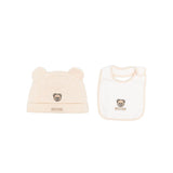 Moschino Kids Capello Beige con Bavetta per Neonati
