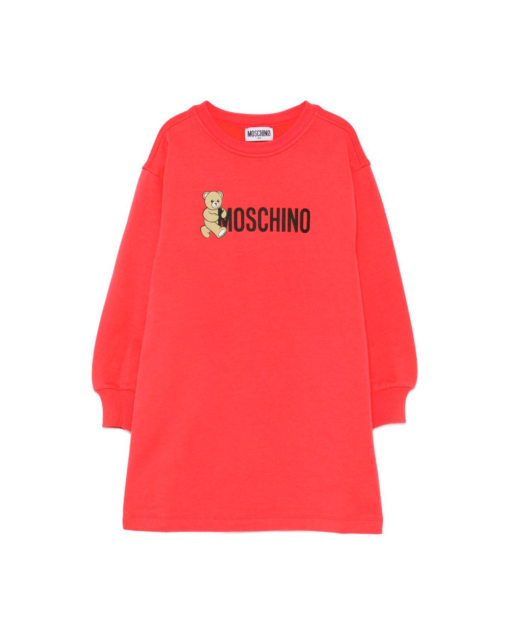 Moschino Kids Abito Rosso con Stampa Logo per Bambine