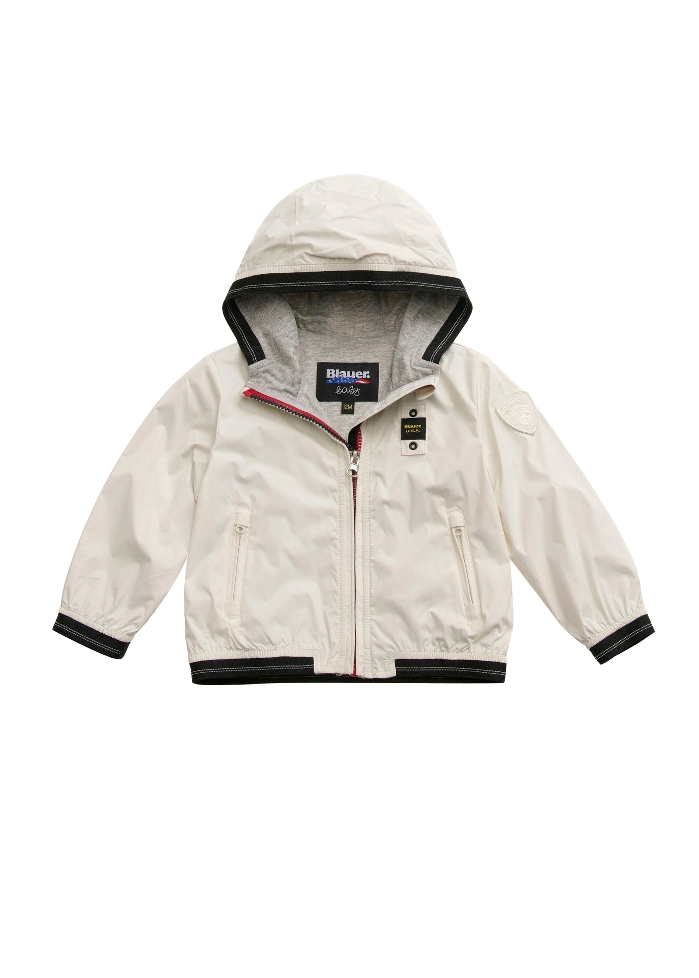 Blauer Kids Giubbino a Vento Foderato Bianco per Neonati