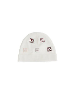 Elisabetta Franchi La Mia Bambina Cappello Panna con EF Blocks per Neonate
