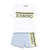 Iceberg Kids White T-shirt with Sky Blue Shorts for Newborns