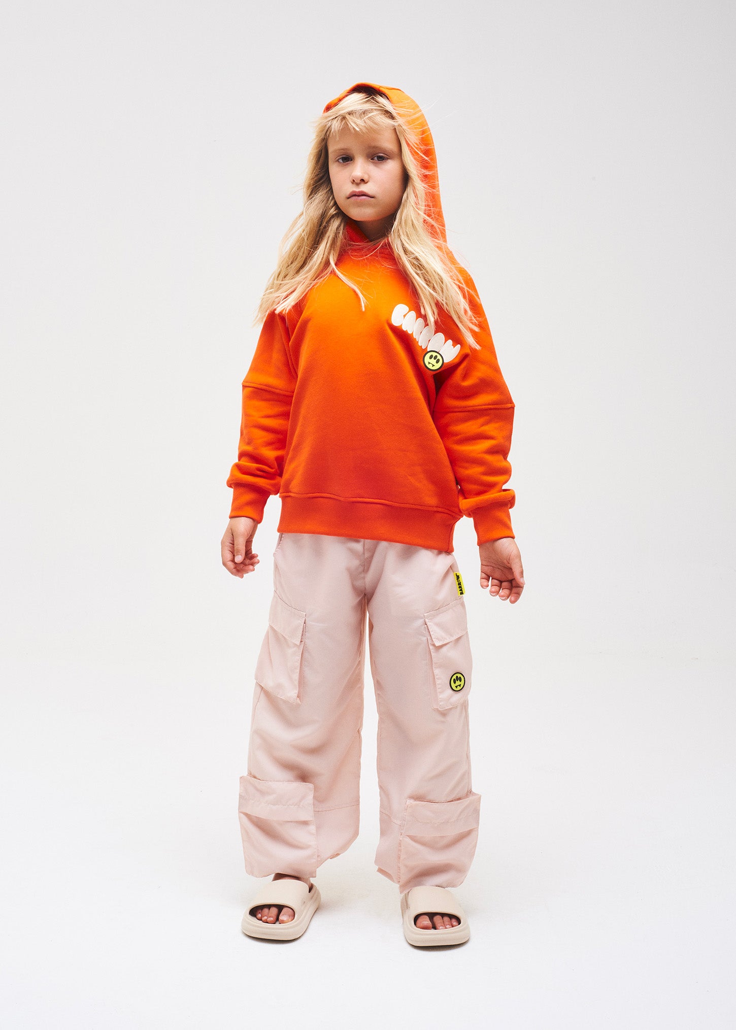 Barrow Kids Pantalone Cargo Beige in Nylon