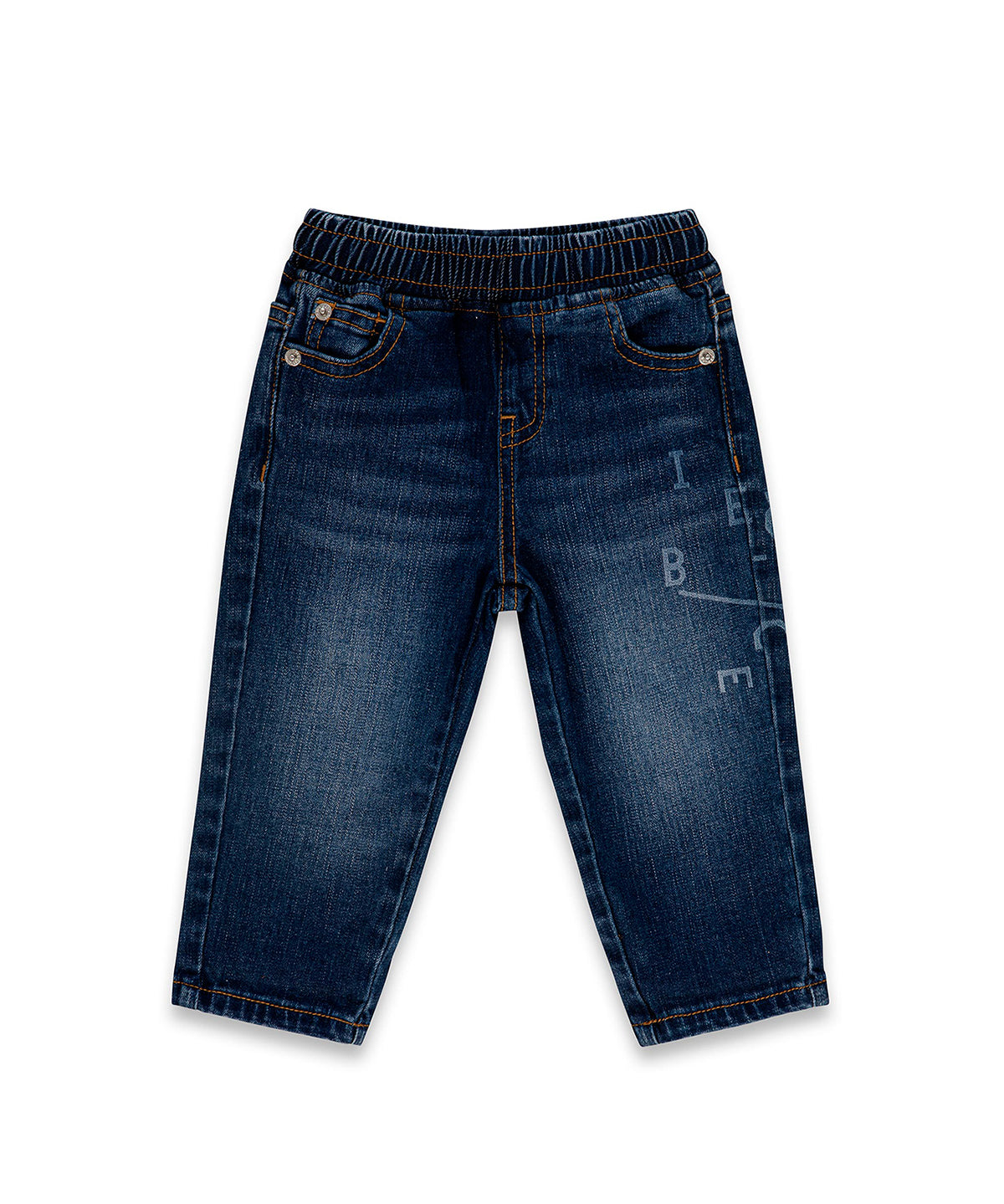Iceberg Kids Jeans Denim Blu con Stampa a Laser per Neonati