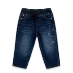 Iceberg Kids Jeans Denim Blu con Stampa a Laser per Neonati