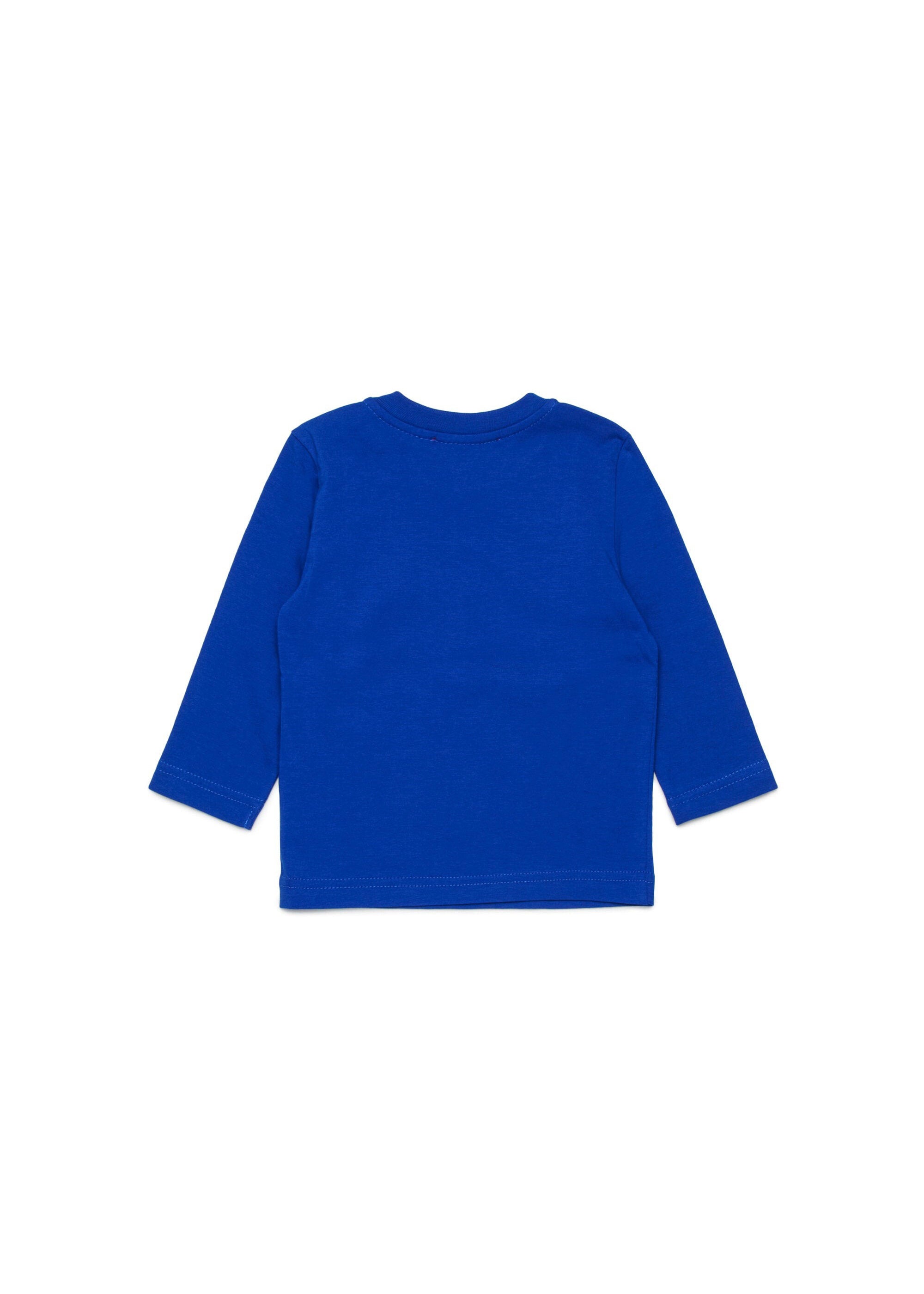 Diesel Kids T-shirt Blu Lunghe Maniche con Oval D per Neonati retro