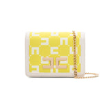 Elisabetta Franchi My Little Girl Shoulder Bag with Cedar/Butter Logo Plaque