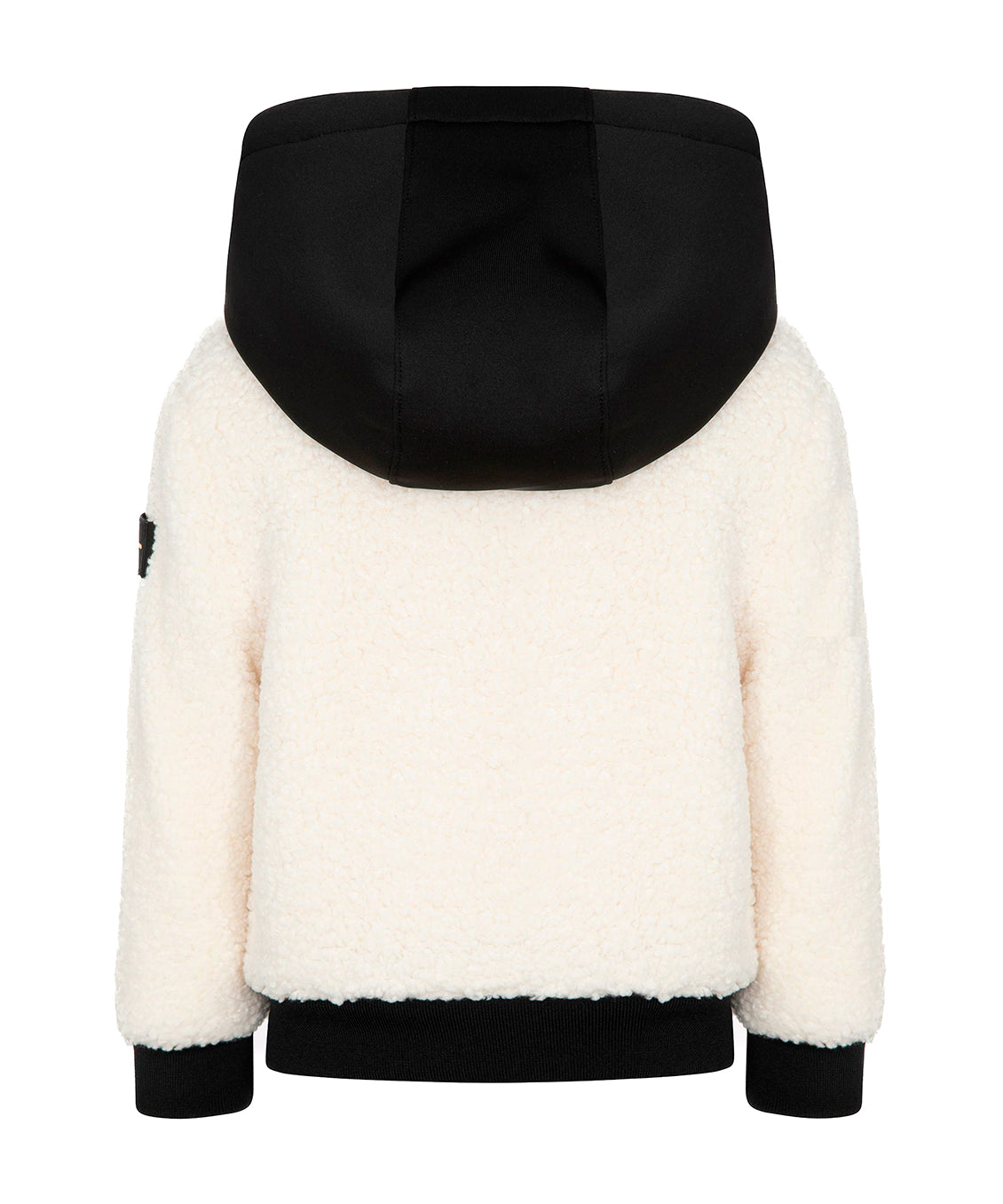 SUNS Kids Giubbotto Teddy Bianco e Nero con Cappuccio per Bambini