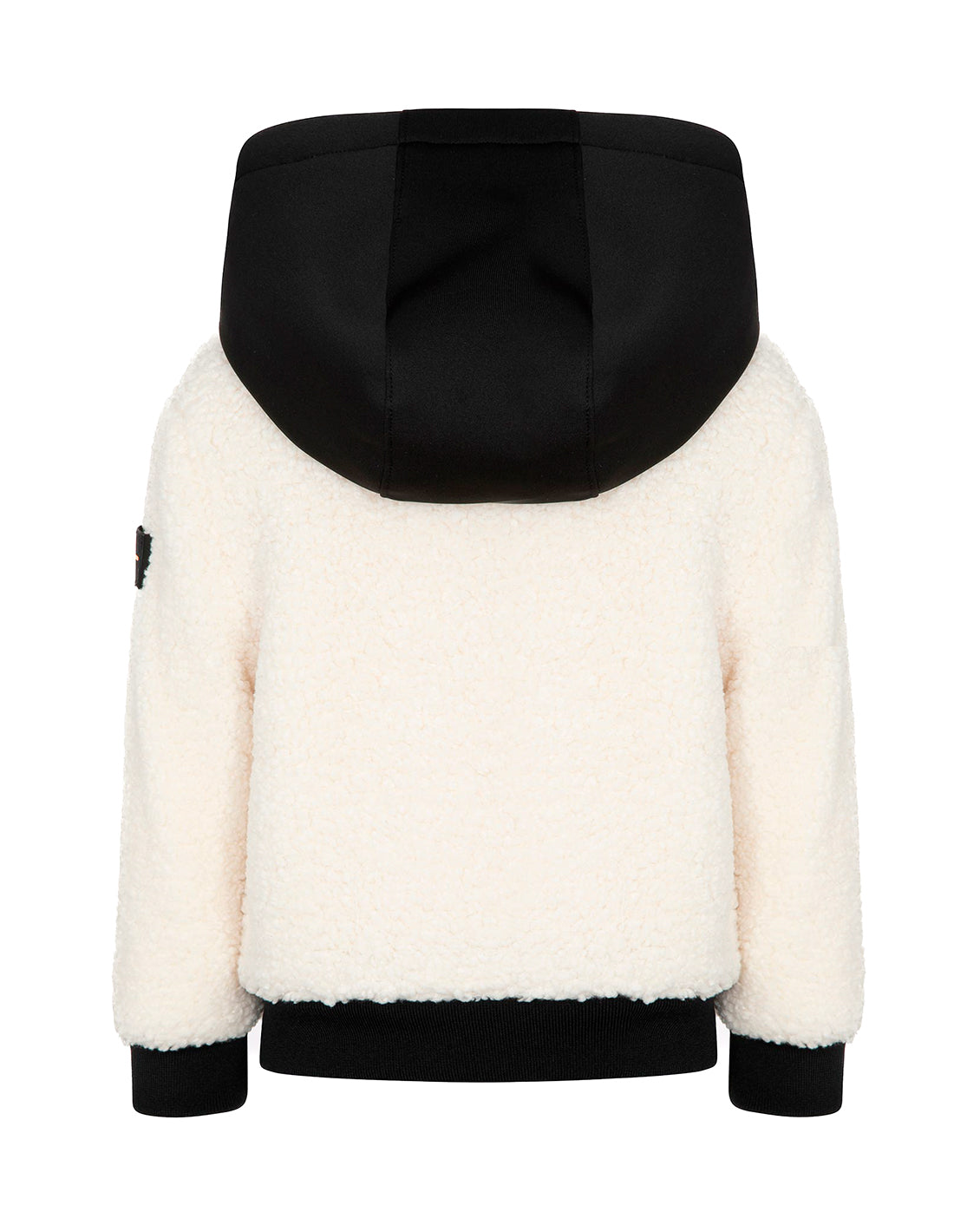 SUNS Kids Giubbotto Teddy Bianco e Nero con Cappuccio per Bambini