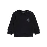 Dsquared2 Kids Felpa Girocollo Nera con Logo Sport per Neonati