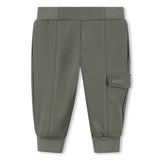 Boss Kids Pantalone Verde con Elastico per Neonati