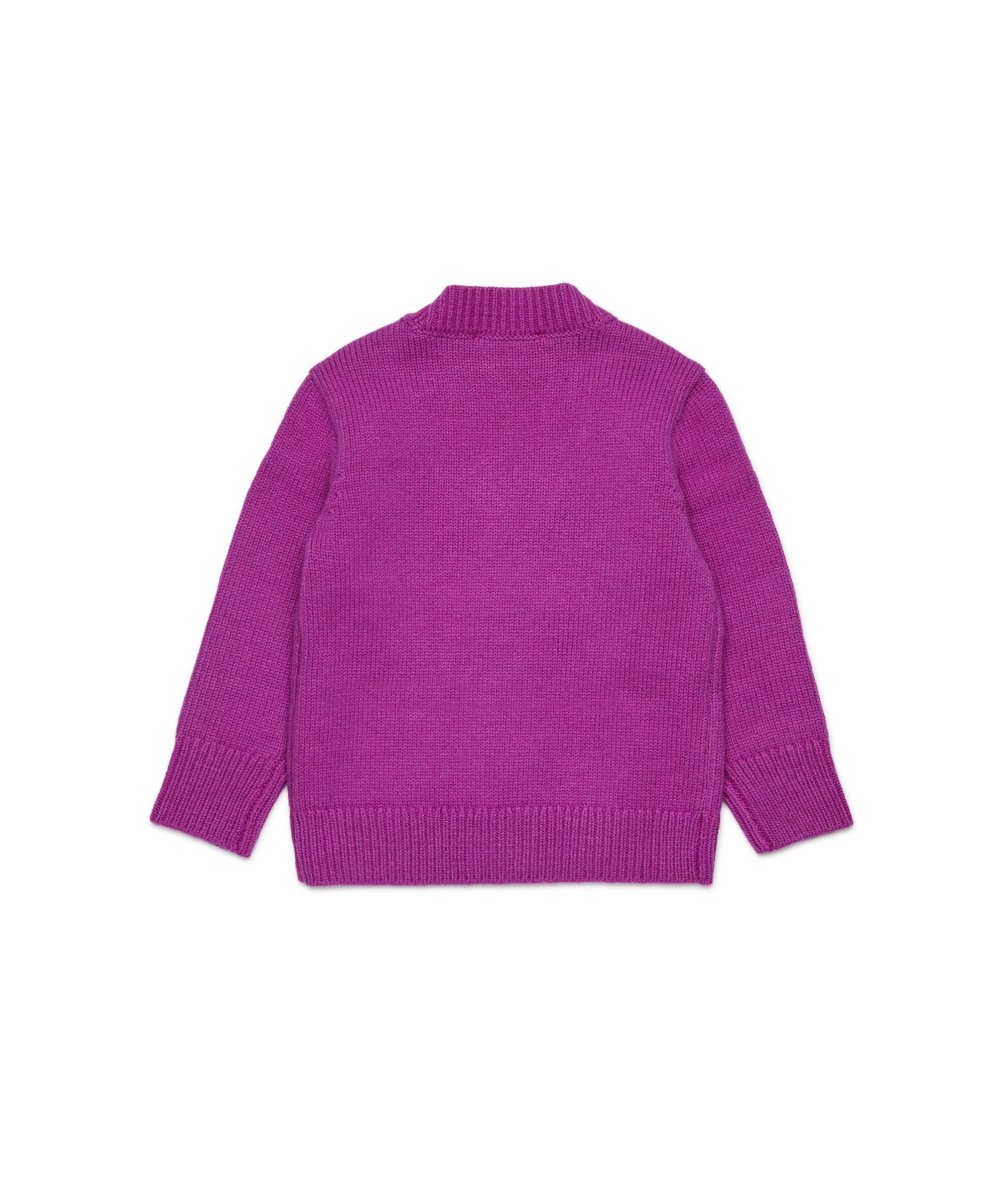 Diesel Kids Cardigan Viola con Oval D per Neonate