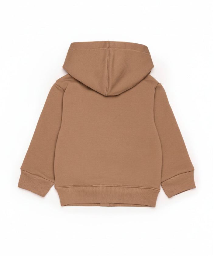 Dsquared2 Kids Felpa con Zip Indian Tan con Cappuccio per Neonati
