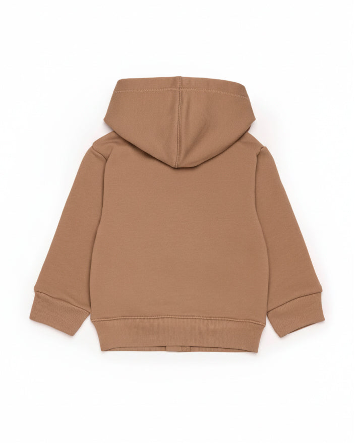 Dsquared2 Kids Felpa con Zip Indian Tan con Cappuccio per Neonati