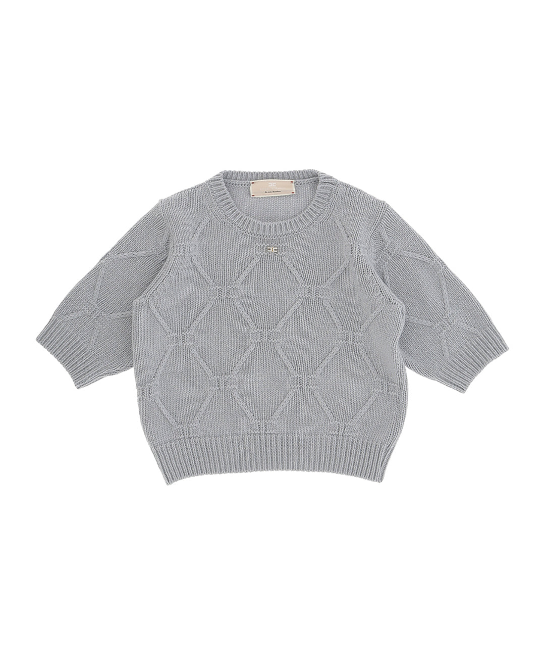 Elisabetta Franchi La Mia Bambina Maglioncino Polvere con Intarso Logo per Bambine