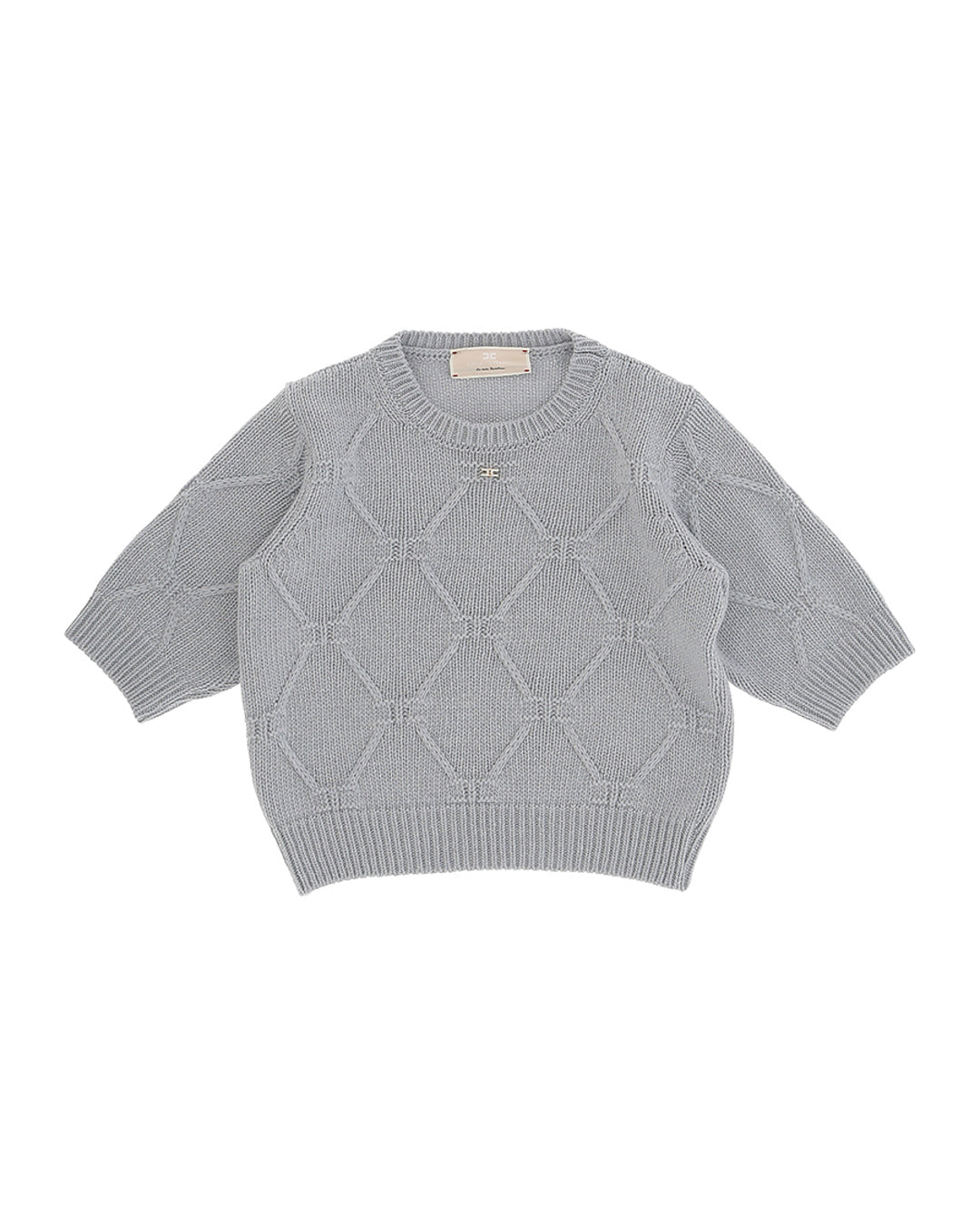 Elisabetta Franchi La Mia Bambina Maglioncino Polvere con Intarso Logo per Bambine