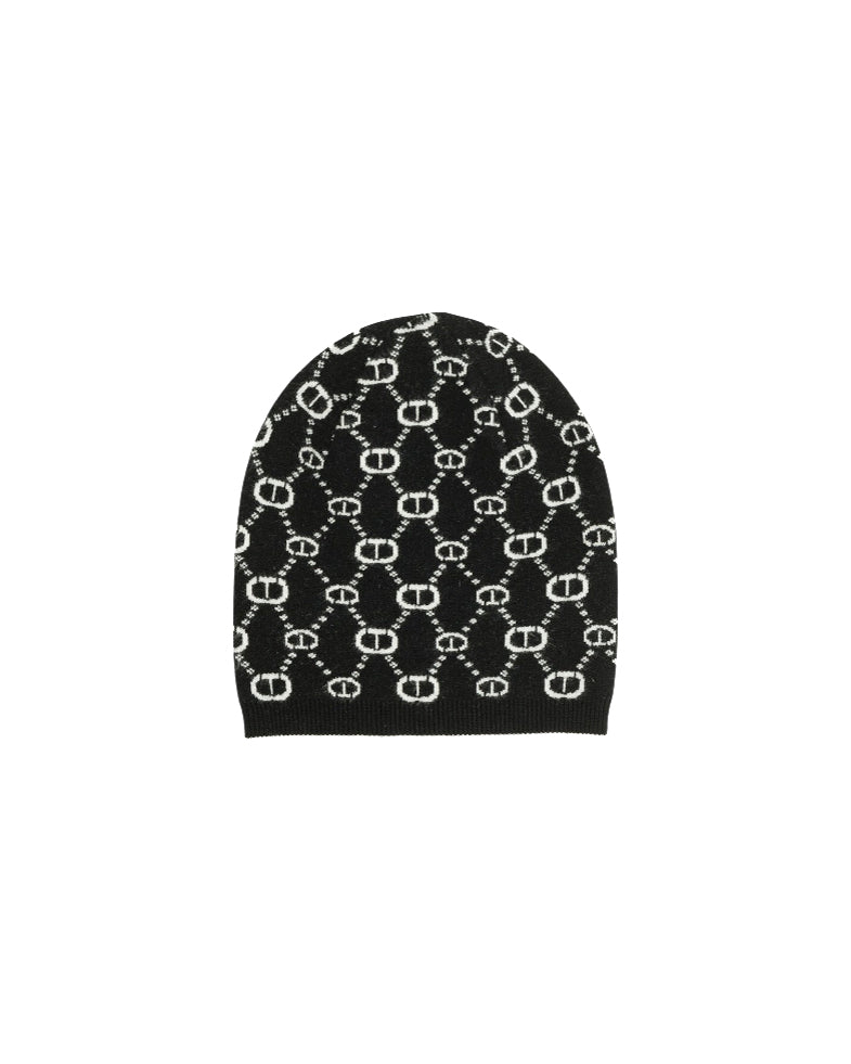 Twinset Kids Capello Nero con Motivo Multi Logo per Bambine