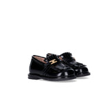 Elisabetta Franchi La Mia Bambina Mocassini Neri con Frange per Bambine