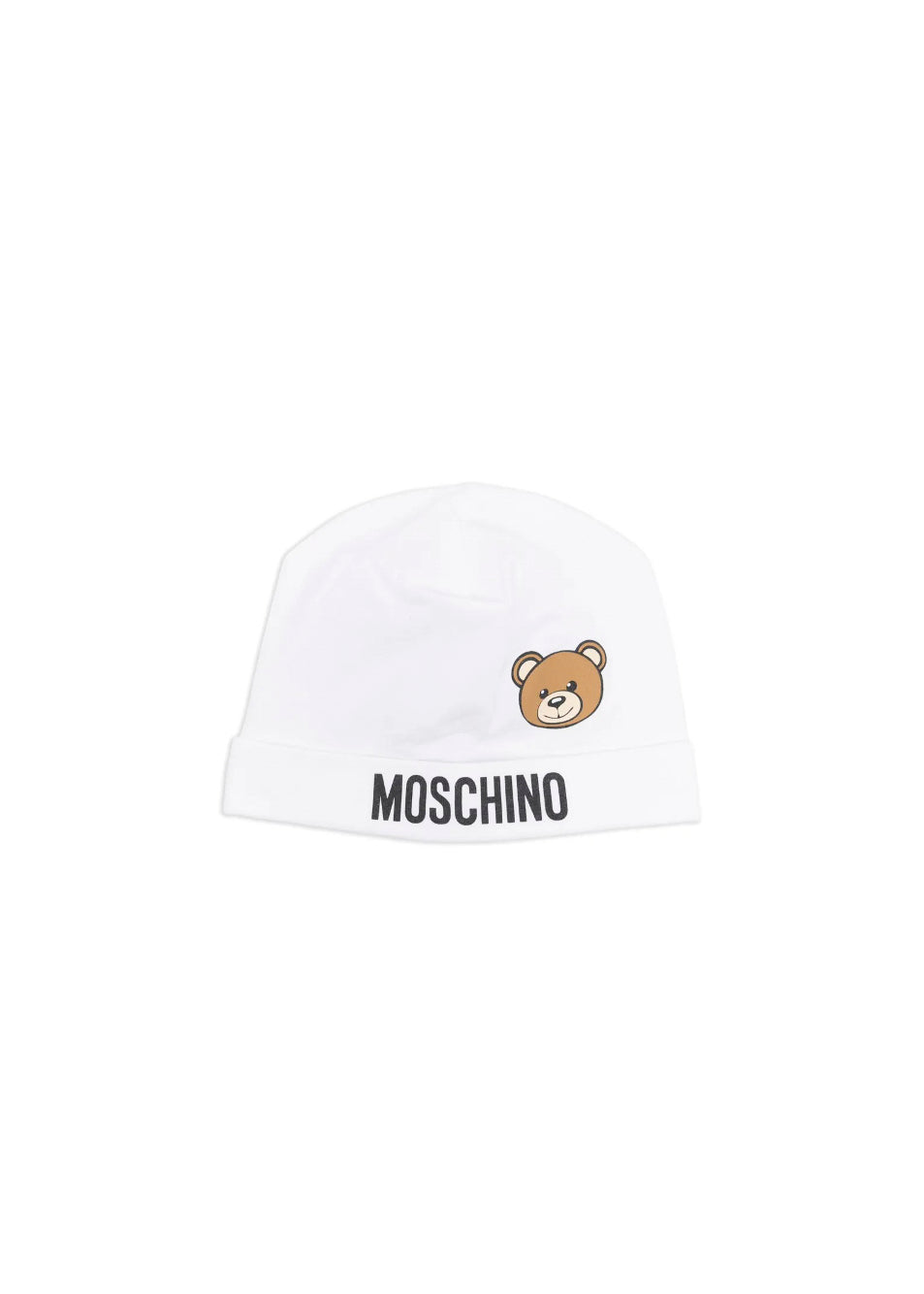 Moschino Kids Cappello Panna con Logo Teddy Bear per Neonati