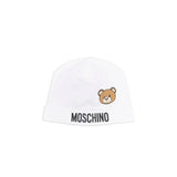 Moschino Kids Cappello Panna con Logo Teddy Bear per Neonati
