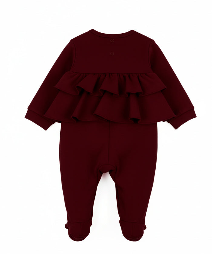 Elisabetta Franchi La Mia Bambina Tutina cherry con Volant per Neonate